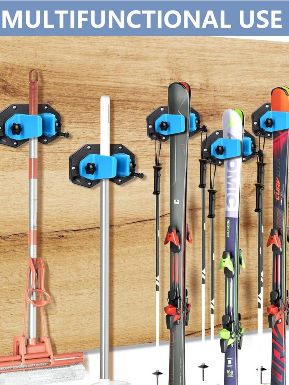 Ski Wall Mount, Snowboard Wall Mount, Wall Mounted Ski Storage Rack